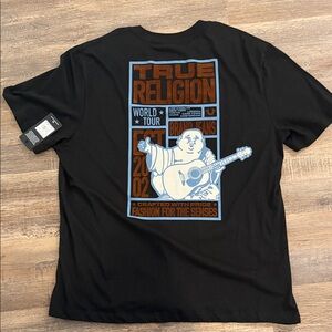 True Religion Black and Blue Graphic Tee